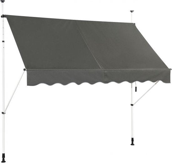 Store de côte avec manivelle - Imperméable - 250 x 120 cm - Gris