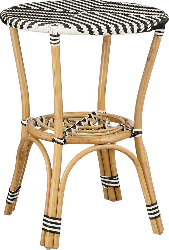 Mica Decorations Table bistrot d'extérieur Mandox - H66 x Ø50 cm - Noir, blanc