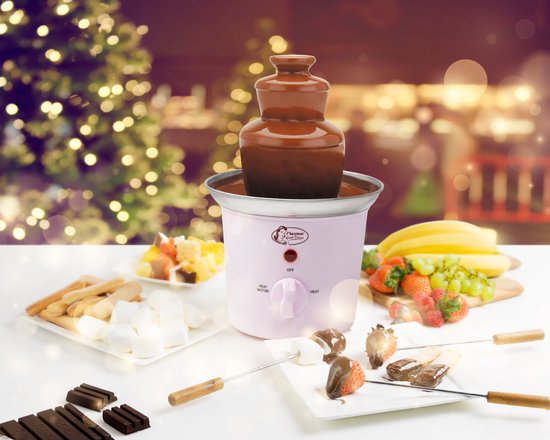 Bestron Fontaine à Chocolat ACF300P - Fondue au chocolat - 3 étages - Rose - Garantie 5 ans