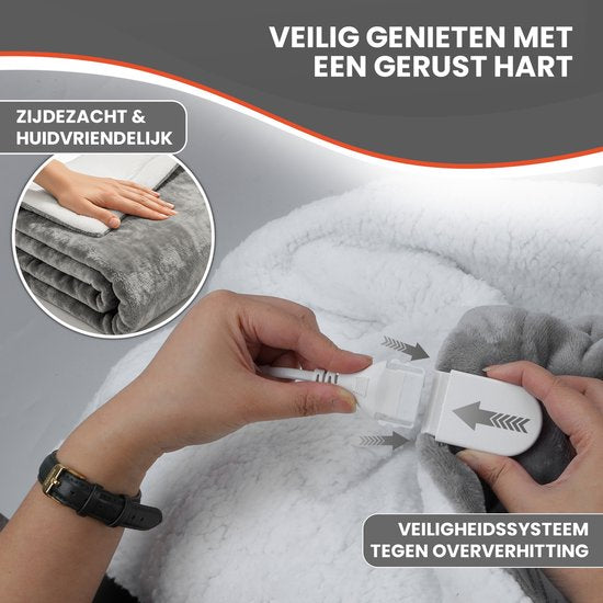 Couverture chauffante TTD® électrique - 200 x 180 cm - 40-60 °C - Flanelle