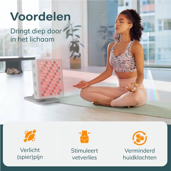 Lampe infrarouge Soft&Silky - 300W - 630/850NM - 60LEDs - Thérapie infrarouge - Thérapie par la lumière rouge - Lampe pour les muscles - Thérapie par la lumière - Visage - Articulations - Lumière rouge