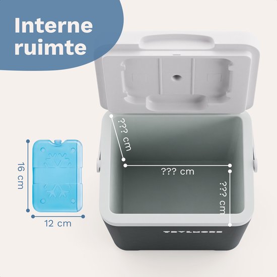TRVLMORE Cool Box 7L - Frigobox - Elément réfrigérant inclus - Cool Box Small - Anthracite