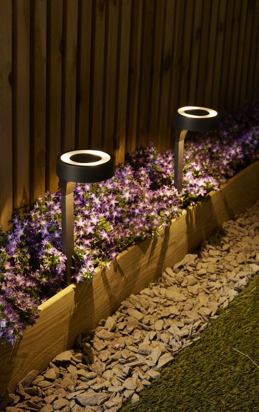 Luxform AYR Orange - Lampes solaires de jardin 2 pièces - LED - Noir