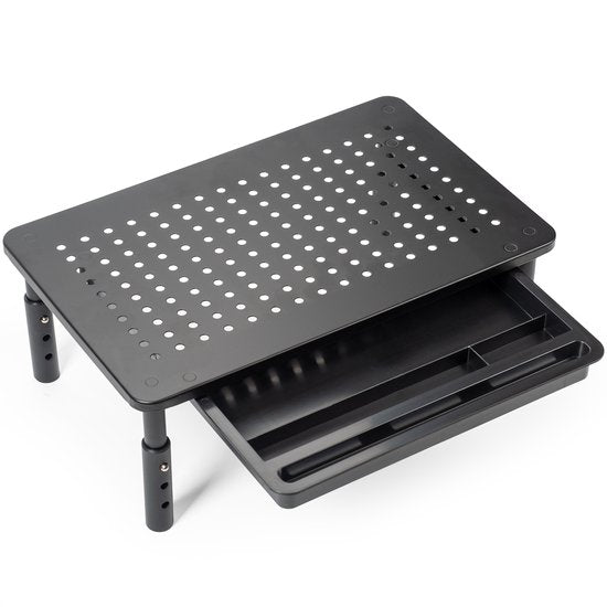 Rehausseur de moniteur Auronic - Rehausseur d'écran - Réglable - 37 x 23,5 x 10 cm - Métal - Noir
