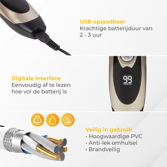 Nuvance - Tondeuse pour chien - set - silencieux - sans fil - pour chien et chat - Tondeuse professionnelle pour chien