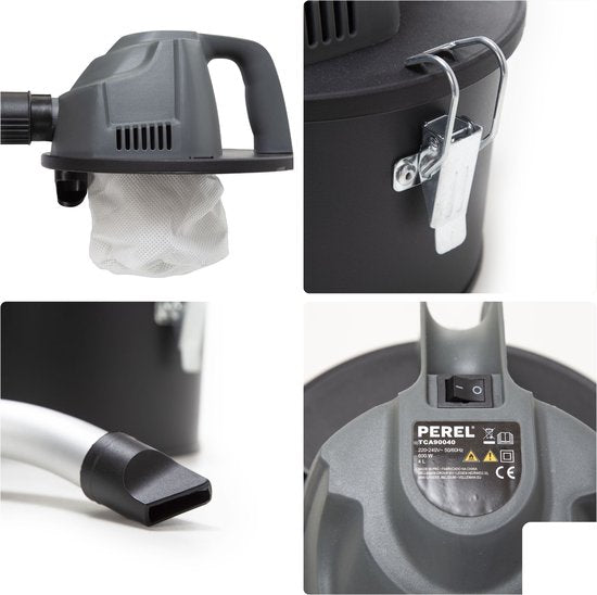 Mini aspirateur de particules - Perel - Tuyau flexible - 0,3 m - Filtre HEPA - 600 W - 4 L