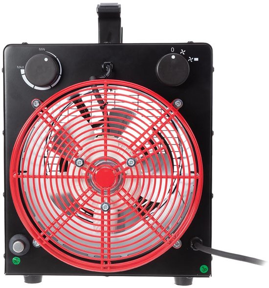 Perel Chauffage électrique à ventilateur 3300W avec thermostat et mode de refroidissement, protection contre la surchauffe IP24, chauffage portable compact pour l'atelier, le garage, la remise ou l'espace industriel
