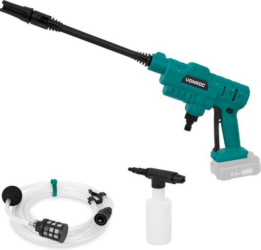 Nettoyeur haute pression - VONROC - Accu nettoyeur haute pression - 20V - 24bar - 198 l/h - Avec tuyau d'aspiration de 5m - Sans batterie ni chargeur