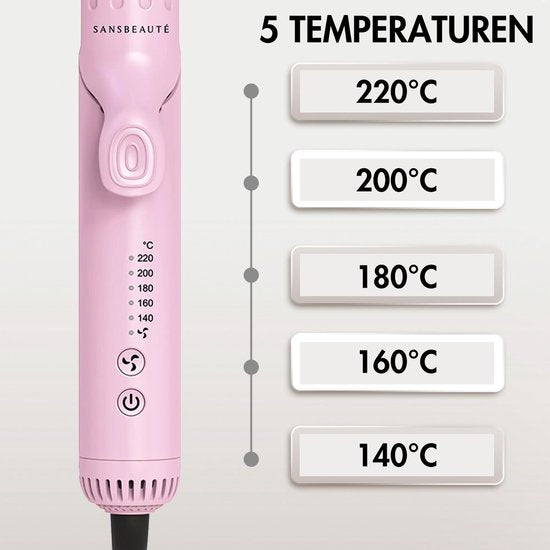 Sansbeauté® 2 in 1 Airflow Straightener - Curling tongs - Straighteners - Hair Straightener - Fast Warm-up - 140℃ to 220℃ - Straighten & Curl - ION technology