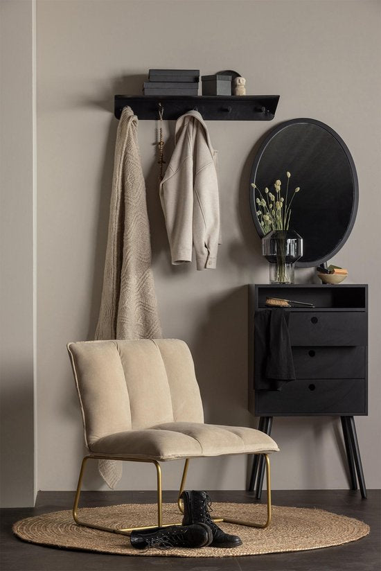 WOOOD Kenan Porte-manteau 5 crochets - Métal - Noir - 10x80x30