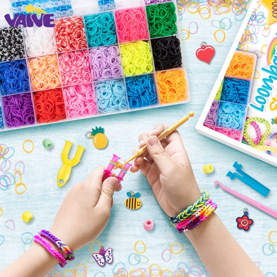 VAIVE Loom Straps Deluxe Starter Kit with Loom Board - Loom Straps Starter Kit - Crafting Girls - For Kids - Craft Box
