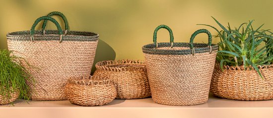 Mica Decorations Panier à plantes Gourdon - Lot de 4 - H17 x Ø31 cm - Marron