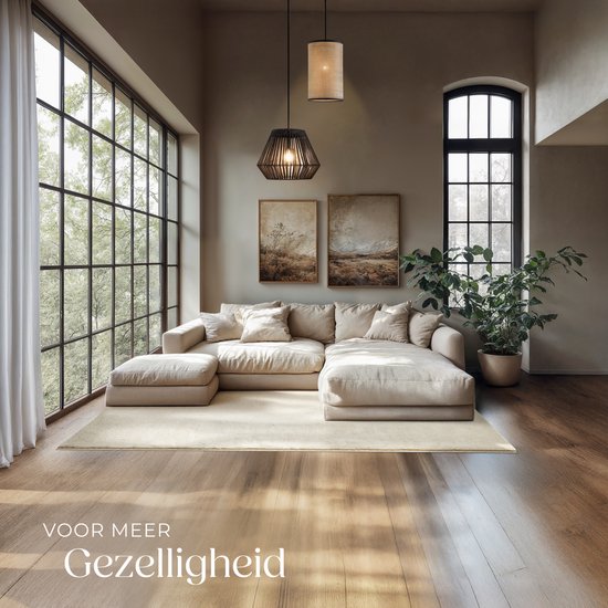 tectake® Tapis à poils courts -140 x 200 cm - Beige - Tapis pour le salon, la chambre à coucher, la salle à manger - Facile d'entretien et lavable - Sous-couche antidérapante - Antiallergique - Diverses tailles et couleurs