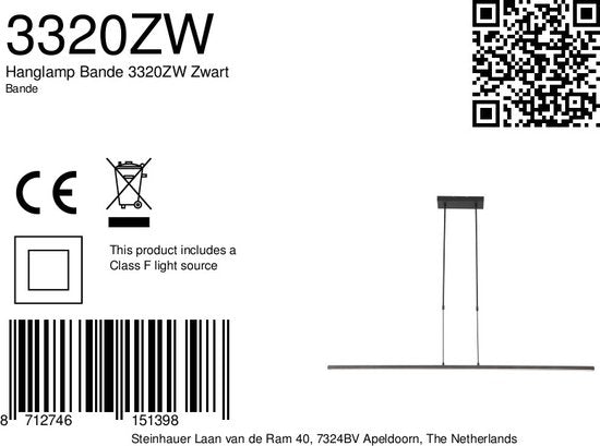 Steinhauer lampe suspendue Bande - noir - métal - 3320ZW