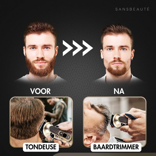 Tondeuse à barbe 9-en-1 pour homme - Sansbeauté® Tondeuse pour barbe et corps - 9 accessoires inclus - Tondeuse pour homme - Tondeuse pour homme - Tondeuse à cheveux - Tondeuses - 0.5-15MM - Nez et oreilles - Tondeuse - Machine à barbe - Multigroomer