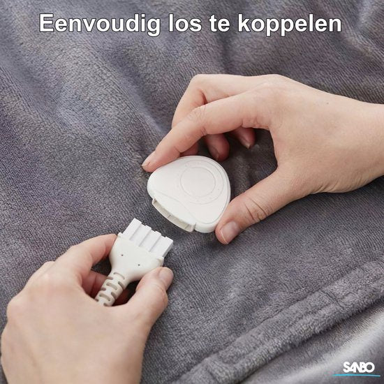 Couverture électrique Sanbo, 120 x 160 cm, lavable en machine, Couverture chauffante