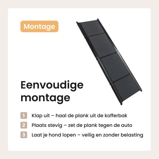 Planche de marche pour chien pour voiture - Marchepied pliable pour chien - Avec antidérapant - 160 cm