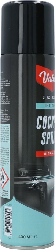 Valma Cockpitspray High Gloss 400 ml - Nettoyage de l'intérieur de la voiture - Anti-poussière - Convient pour le plastique et le cuir