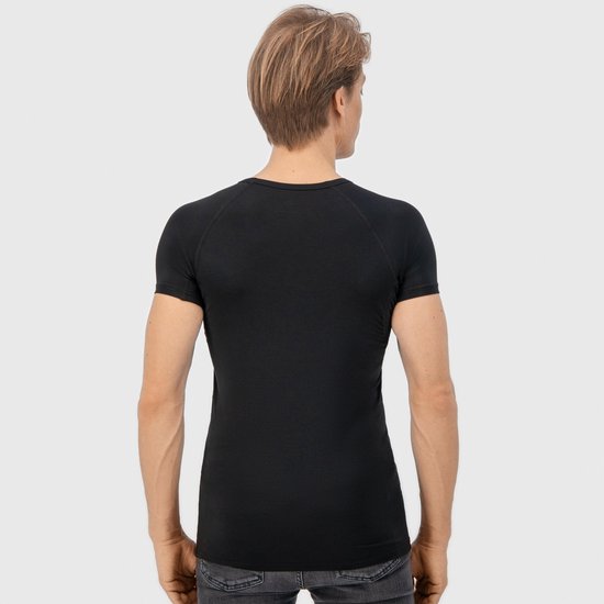 Anti Sweat Shirt - Fibershirts® - Coussinets d'aisselles cousus - Maillot de corps - Noir - Col rond - Hommes - Taille XL