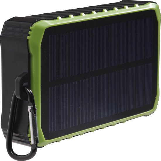 Denver Solar Powerbank 10 000 mAh - Alimentation solaire - Pack d'urgence - Lampe de poche incluse - PSO10012