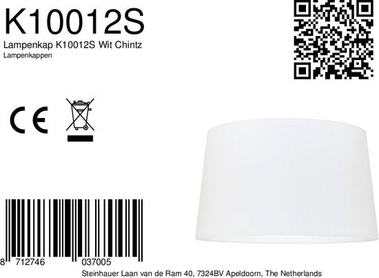 Steinhauer - Abat-jour - Rond 45 cm - Chintz - Blanc - Pour lampe suspendue