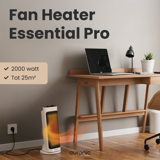 Auronic Fan Heater Pro - Chauffage céramique - Chauffage 2000W - Blanc