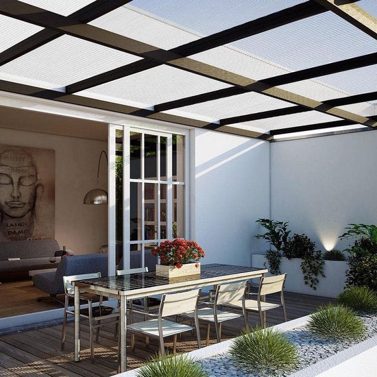 Lot de 14 feuilles flexibles en polycarbonate 4 mm - Gardebruk – 60,5 x 121 cm – Double paroi anti-UV et choc – 10,25 m²