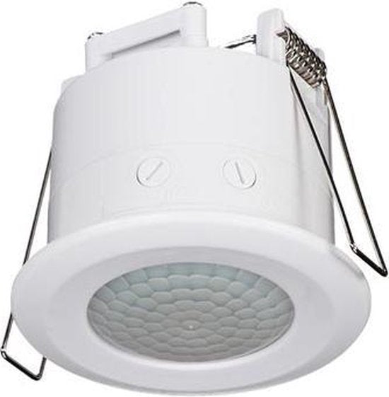 Perel Détecteur de mouvement, PIR, portée de 6 m, angle de détection de 360°, IP20, utilisation intérieure, montage au plafond/encastré, blanc