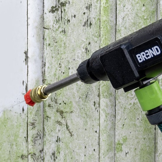 BREND BR-2235 Nettoyeur haute pression sans fil avec batterie et buse réglable - 3 modes de pulvérisation - Pulvérisateur haute pression avec tuyau d'aspiration et bouteille - Noir