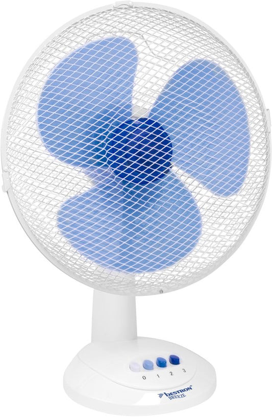 Bestron Ventilateur de table Ø 35cm, Ventilateur avec 3 vitesses et fonction de rotation de 75°, 40Watt, DDF35W, couleur : blanc