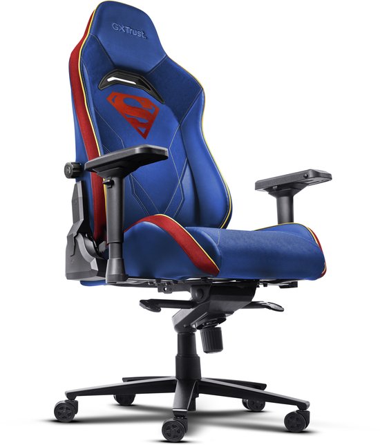 Trust GXT 721SM Ruya Pro Superman Edition - Premium Gaming Chair - Coussin pour la nuque - Support dorsal réglable - Hauteur réglable - Dossier et accoudoirs réglables - Superman Blue