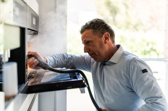 Techweise - TS1 Nettoyeur vapeur (21 accessoires) - 1500W, 45 min de vapeur, 3.6 Bar de pression, 100°C - 40 x 28.2 x 33.5 cm - Plastique/métal - Gris/Noir