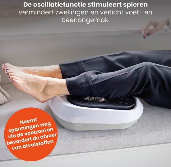 QLT VibroPulse Pro Appareil de massage des jambes et des pieds - Appareil de massage shiatsu avec 10 programmes et 20 vitesses - Soulagement instantané de la douleur - Blanc