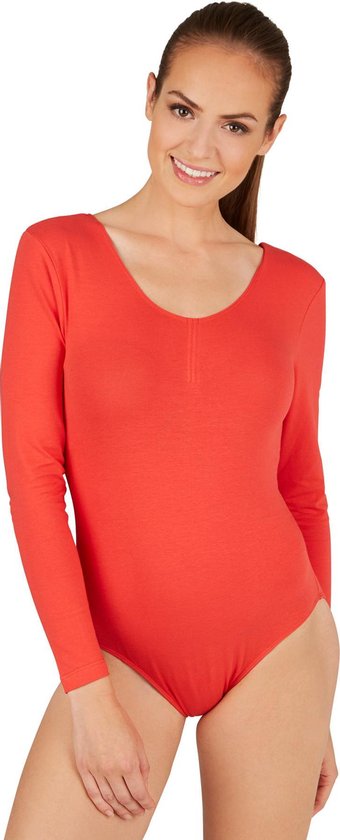 Dressforfun Shapewear - Body - Chemise - Body à manches longues avec col rond pour femmes - Rouge - L