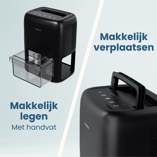 Déshumidificateur Auronic Mini - Convient au salon, au bureau, à la chambre à coucher, à la chambre de bébé et plus encore - Silencieux - Noir