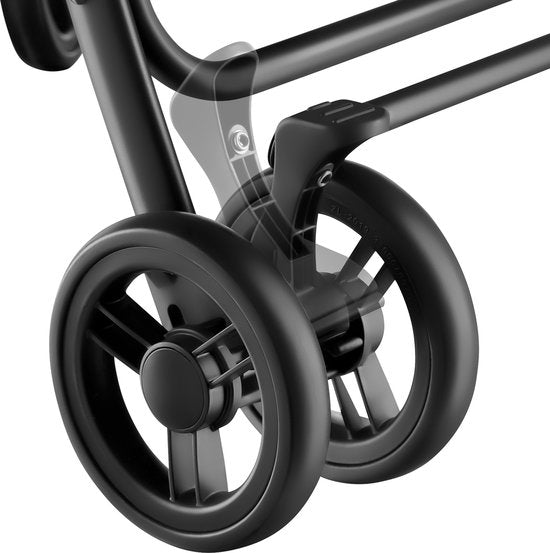 tectake® Buggy - Poussette - Pliable, harnais 5 points, dossier et repose-jambes réglables - Avec frein, roues à roulement souple - Panier de rangement pratique - Noir/gris