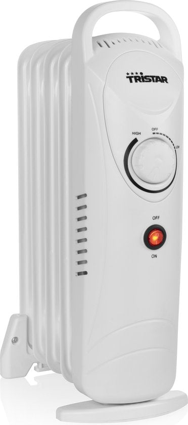 Tristar Electric Heater KA-5103 - Radiateur à bain d'huile - 500 watts - 5 côtes - Compact - Blanc