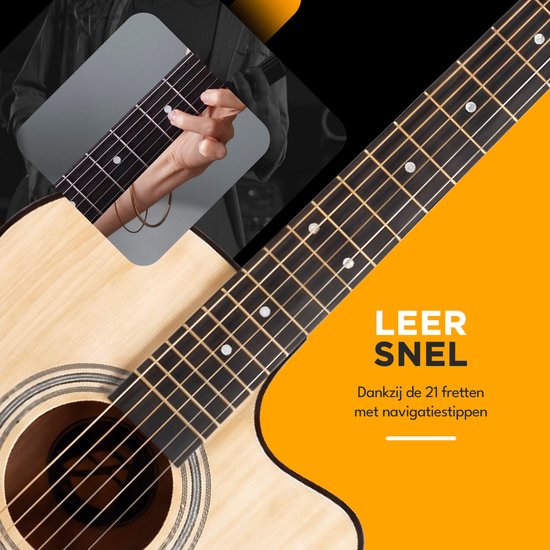 Finesse Acoustic Guitar - with Video Course - 4/4 40" - Western Guitar - Guitare enfant et adulte - Natural
