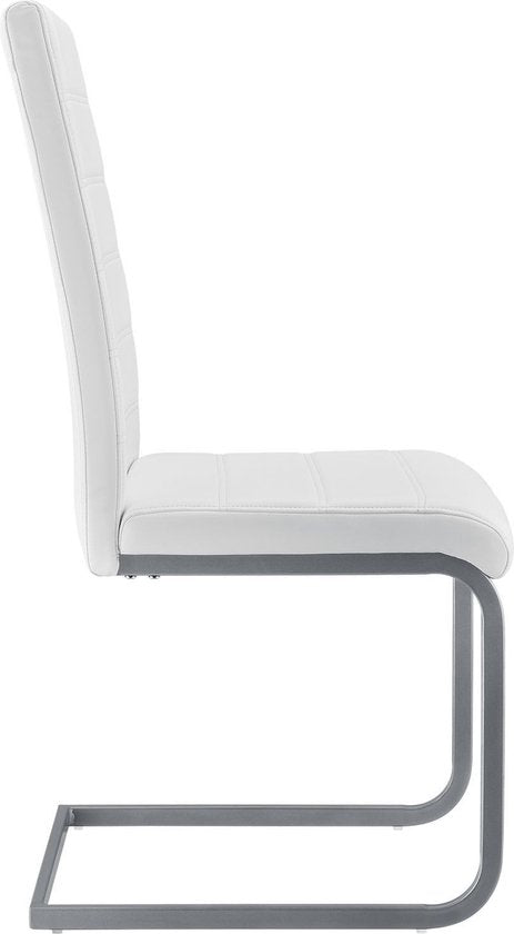 2 Chaises de salle à manger / chaise - Vegas - Cuir synthétique - Blanc