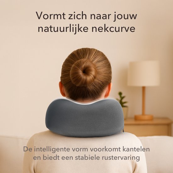 SKYCASES Travel Essentials - Oreiller de cou 3 pièces - Oreiller de voyage ergonomique en mousse à mémoire de forme avec masque pour les yeux et bouchons d'oreille - Idéal pour l'avion, la voiture et le train - Compact et luxueux - Abricot