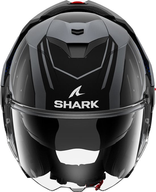 SHARK Oxo Rydger Matt Anthracite Bleu Noir ABK System Helmet - Taille M - Casque