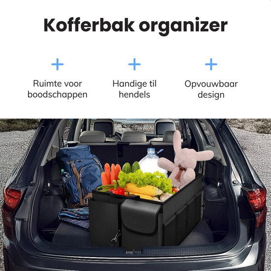 Boîte de rangement pour coffre de voiture - Organisateur - Accessoires - Pour la voiture - Organisateur voiture - Sac - Siège arrière - Noir - Luft