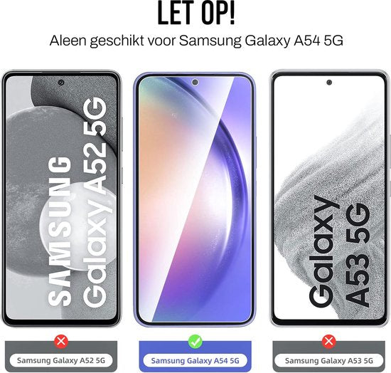 Protection d'écran Podec pour Samsung Galaxy A54 - Verre de protection trempé - Transparent et résistant aux rayures - Protection d'écran en verre trempé - 3 pièces