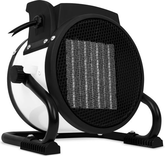 VONROC Chauffage électrique - Jet heater - ventilateur - céramique - 3 réglages : 1000W/2000W/ventilateur - pour des pièces jusqu'à 20m2 - blanc