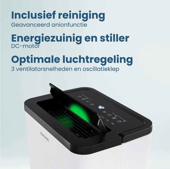 Déshumidificateur et purificateur d'air Auronic - Compact Pro Plus - 24L - Chambre à coucher, salle de bain, salon et bureau - Détecteur d'humidité pour l'intérieur - Blanc