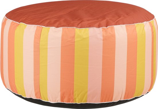 Mica Decorations Novia Pouf gonflable rayé - H37 x Ø80 cm - Orange