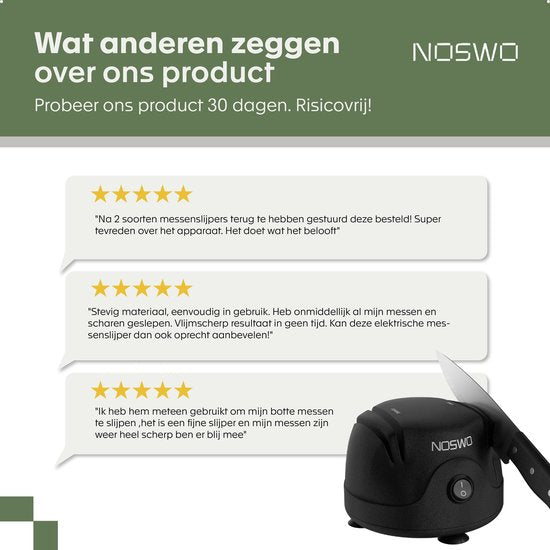 Noswo Aiguisoir électrique pour couteaux - Multifonctionnel - Convient aux couteaux, tournevis et ciseaux - Antidérapant - Noir