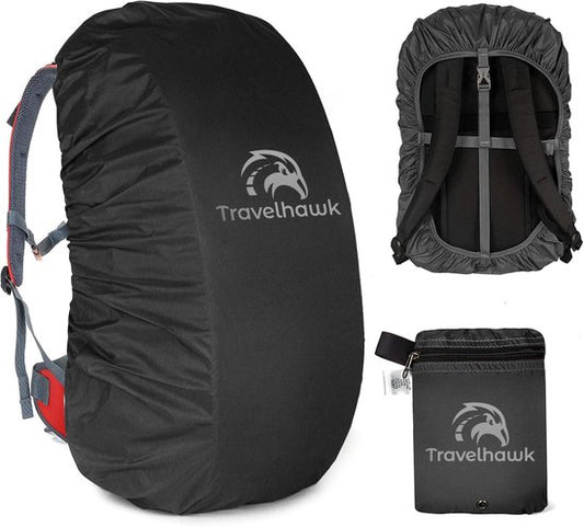 Travelhawk Rain Cover Backpack - Imperméable - Housse de sac à dos - Réfléchissant - 71-90L - Noir