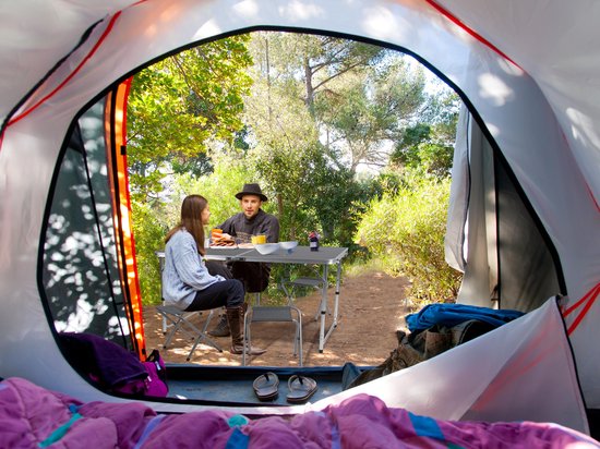 Camp Active Camping Table Set - Table de camping avec 4 tabourets - pliable - légère - compacte - robuste - grise