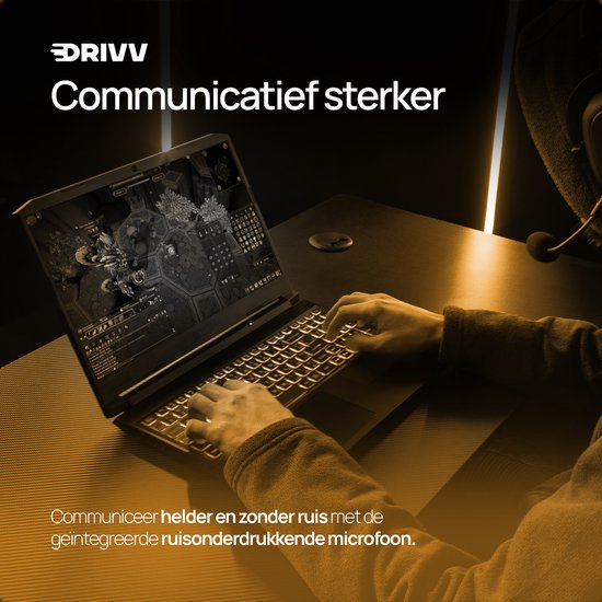 Drivv. PRO Casque de jeu sans fil avec microphone - Casque de jeu Bluetooth adapté à PS4, PS5, Xbox Series et PC - Sans fil 2.4GHz